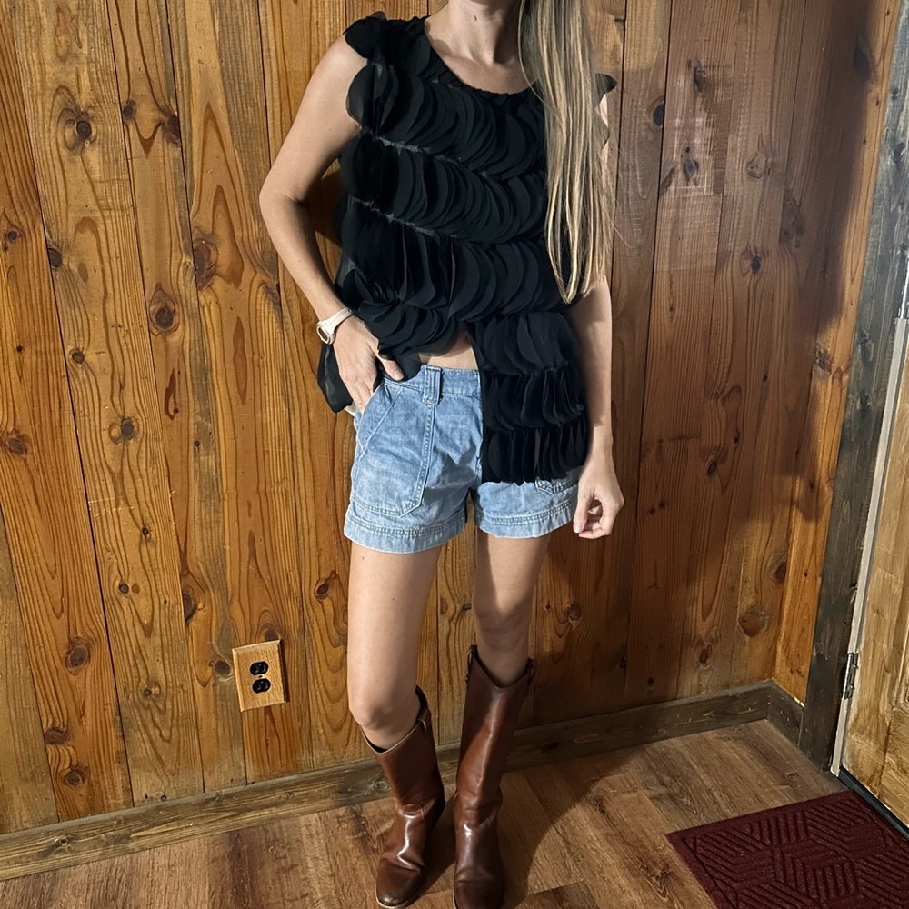 Miguelina Black Layered Blouse